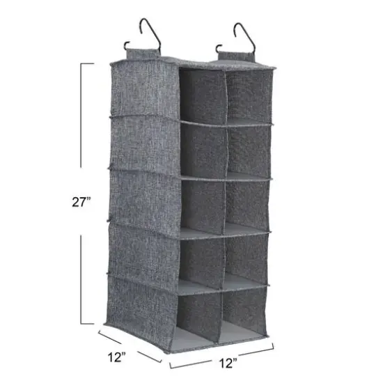 Household Essentials 10-Pocket Hanging Shoe Organizer Graphite {5}