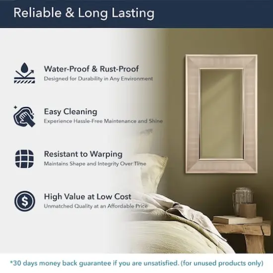 Head West Pave Brushed Nickel Stylish Bathroom & Wall Mirror {5}