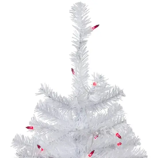 2ft. Pre-Lit White Woodbury Pine Artificial Christmas Tree, Pink Lights {3}