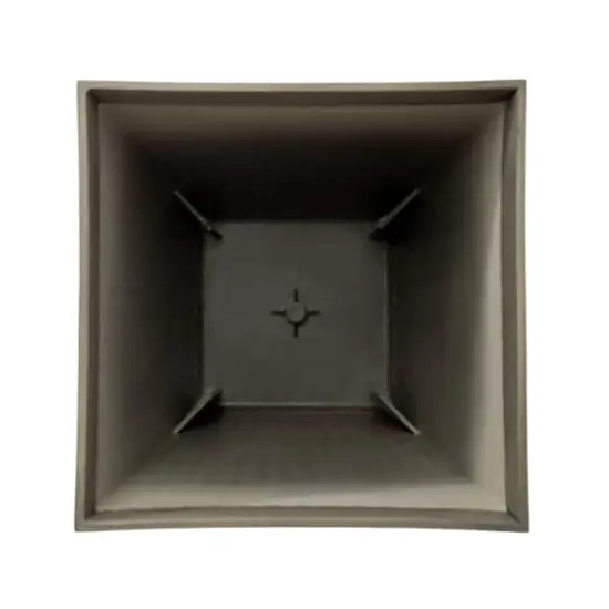 Glitzhome® 23" Eco-Friendly Oversized Faux Concrete Square Fluted Pot Planters, 2ct. Brown {7}