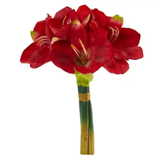 14" Amaryllis Bouquet Artificial Flower (Set of 3) {1}