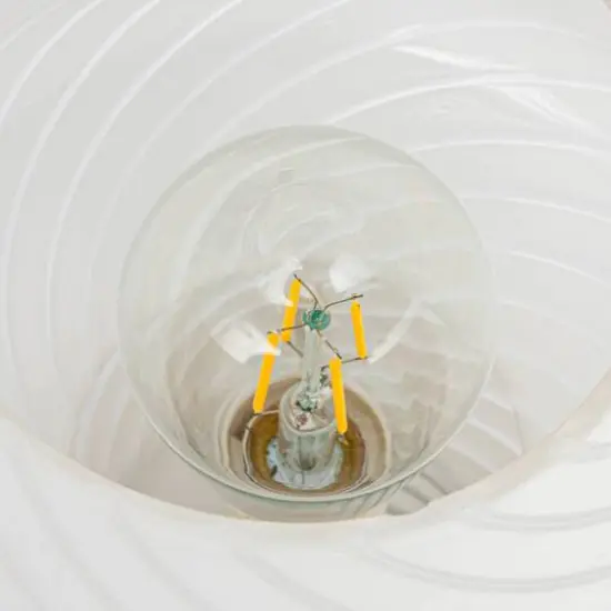 Hello Honey&reg; 9.5" White Vintage Blown Glass Table Lamp {10}