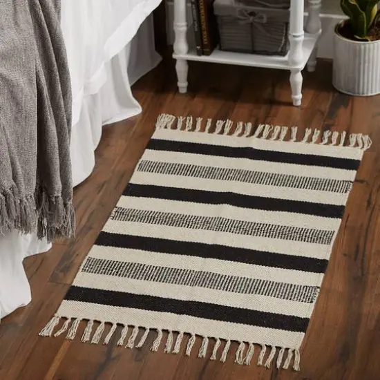 DII&reg; Black Combo Stripe Hand-Loomed Rug, 2ft. x 3ft. {7}