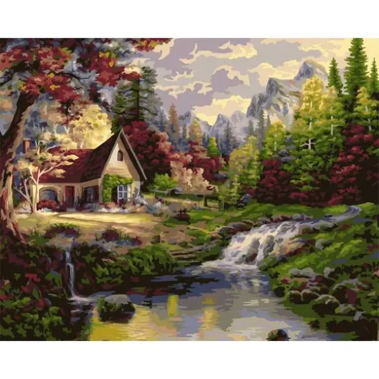 Crafting Spark House Near the Lake Painting by Numbers Kit {1}