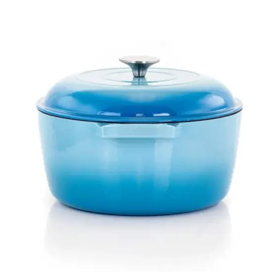 MegaChef Blue Enameled Cast Iron Casserole {9}