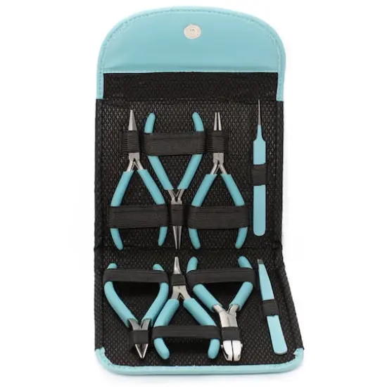 The Beadsmith&reg; Fashion Color Plier Set & Clutch Light Blue {4}