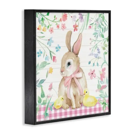 Stupell Industries Easter Bunny & Chicks Framed Giclee Art Black {4}