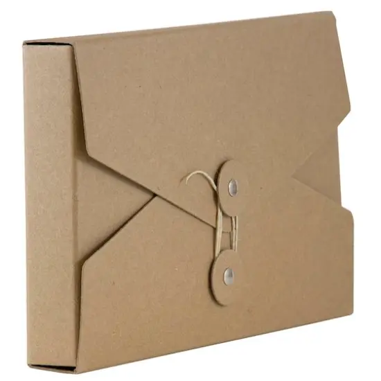 JAM Paper Natural Kraft Portfolio with Button and String Tie Closure 5.5" x 8.5" {3}
