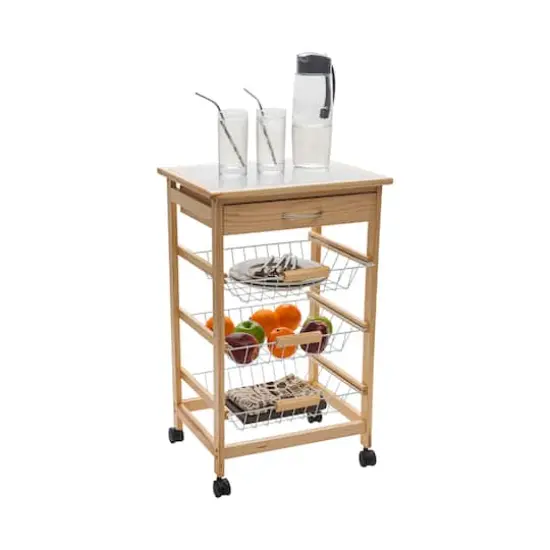 Organize It All 3-Tier Basket & Drawer Kitchen Cart {3}