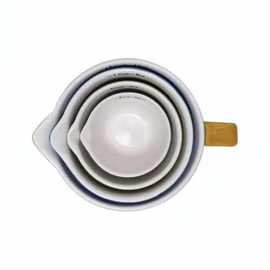 Hello Honey&reg; Stoneware Batter Bowl Measuring Cup Set {6}