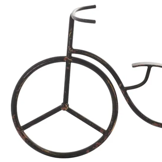 15" Black Metal Farmhouse Bicycle Clock {4}