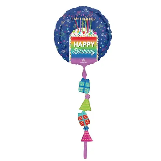 Airwalkers&reg; XL&reg; 5.75ft. Rainbow Slice Birthday Foil Balloon {1}