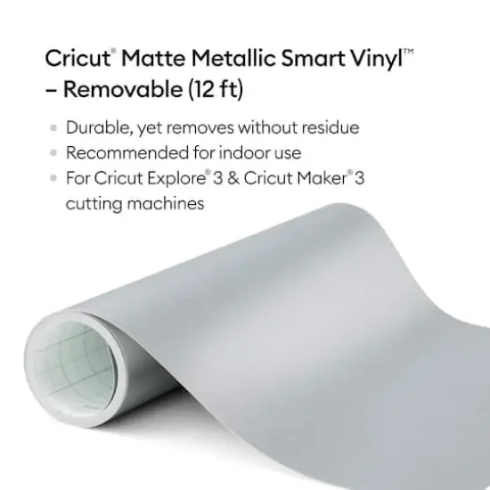 Cricut&reg; 12ft. Removable Matte Metallic Smart Vinyl&trade; Silver {4}