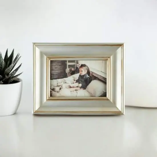 DII&reg; Antique Silver Rub 4" x 6" Farmhouse Picture Frame {1}