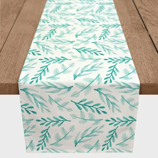 Blue Foliage Outdoor Table Runner {3}