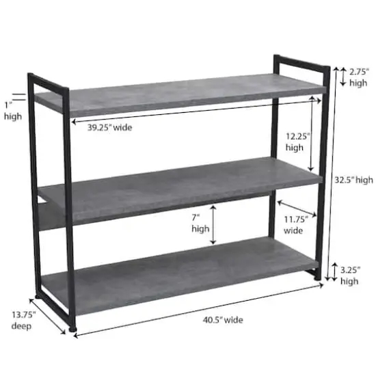 Household Essentials Jamestown 42" Wide Bookshelf Gray {5}