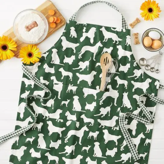 DII&reg; Dog Print Chef Apron Hunter Green {7}