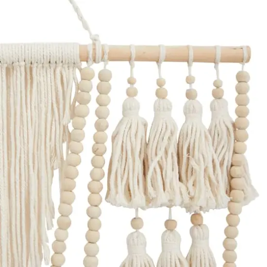 66" Traditional Macram&eacute; & Wood Wall D&eacute;cor Brown {4}