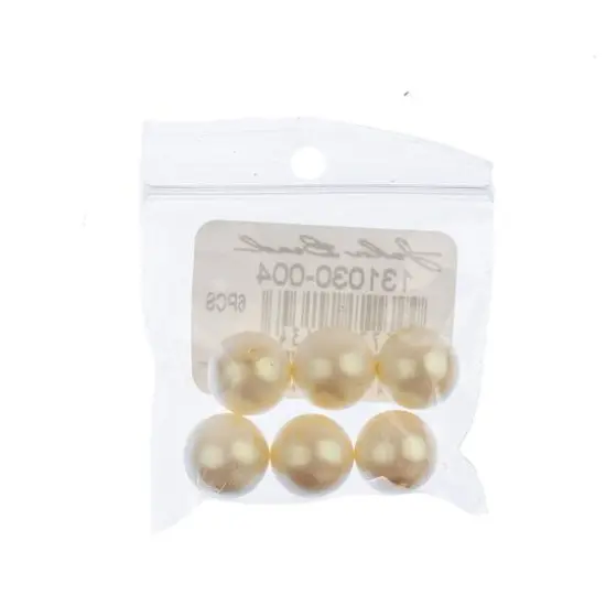 Preciosa Maxima 12mm Pearlescent Round Nacre Pearl, 6ct. Cream {3}