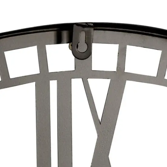 28" Black Metal Contemporary Wall Clock {7}