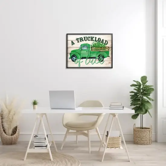 Stupell Industries Truckload Of Luck St Patrick's Day Farmhouse Framed Giclee Art Black {3}