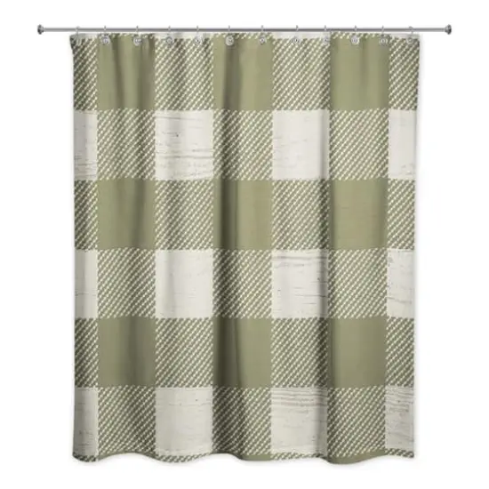 Green Buffalo Check Shower Curtain {1}
