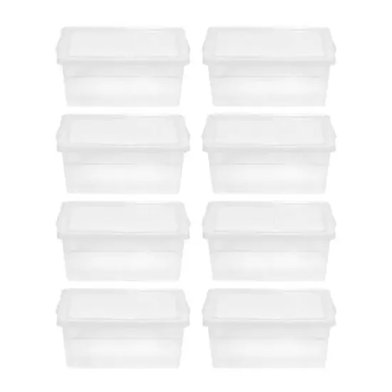 IRIS&reg; 17qt. Clear Snap Top Storage Boxes, 8ct. {1}