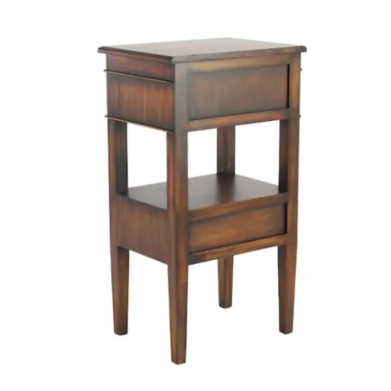 29" Pine Traditional Accent Table Brown {3}