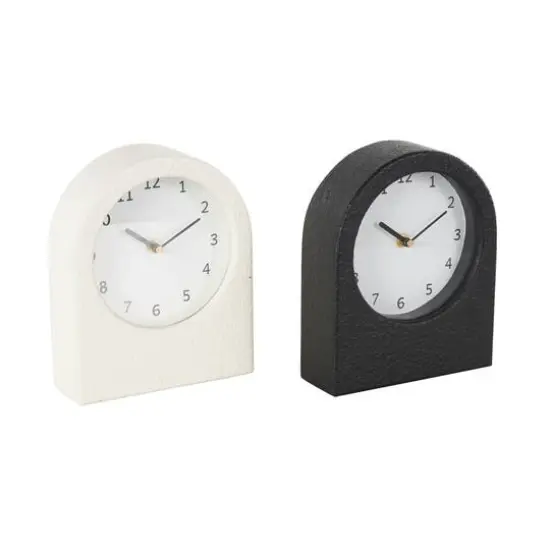 8.75" Textured Decorative Clock with Gold Accents Set {14}