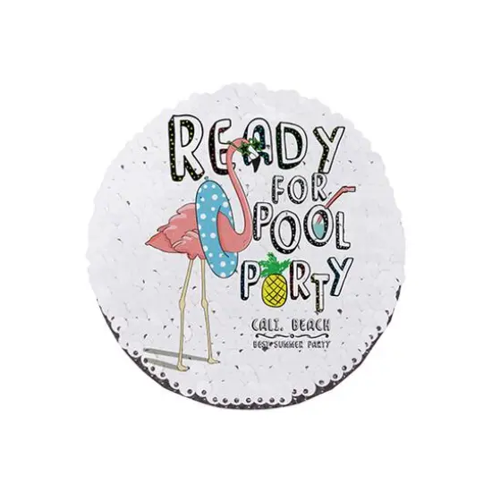 Craft Express 4" Round Champagne & White Sublimation Sequin Patches, 2ct. {4}