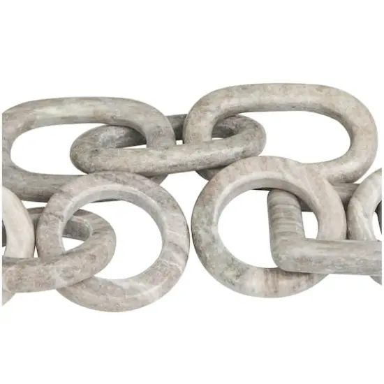 Gray Marble Geometric Link Chain Sculpture Set {4}