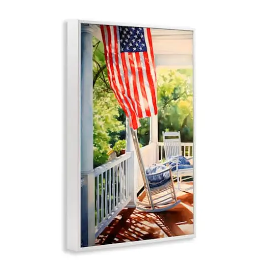Stupell Industries Vintage American Porch Framed Giclee Art White {4}