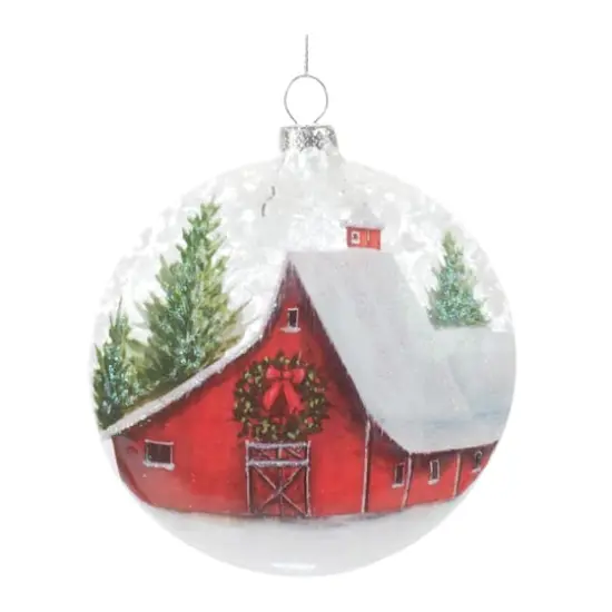 12ct. Frosted Barn Glass Ball Ornament {3}