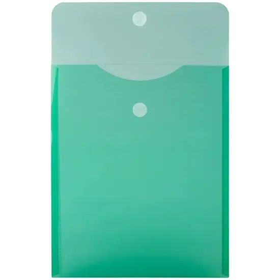 JAM Paper Open End Plastic Envelopes with Hook & Loop Closure, 24ct. Green {5}