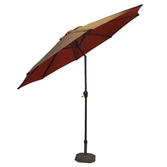 9ft. Brown & Rust Outdoor Patio Market Umbrella {4}