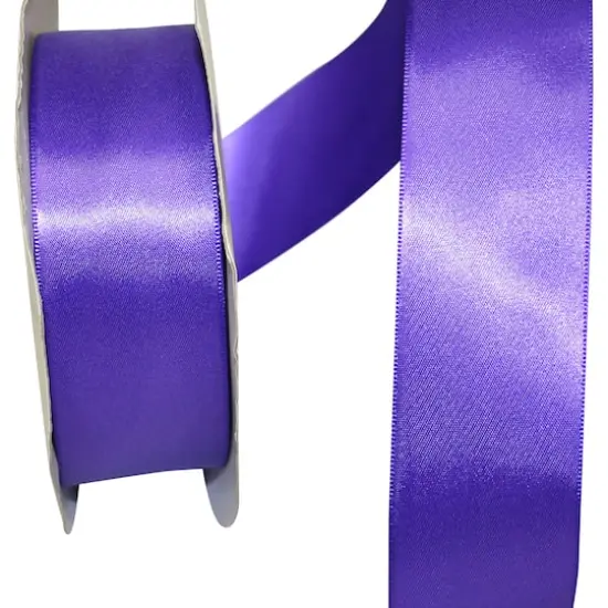 JAM Paper 1.5"x 50yd. Double Face Satin Ribbon Purple Haze {1}