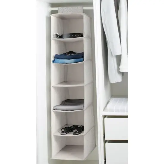 Simplify Gray 6-Shelf Boho Closet Organizer {5}