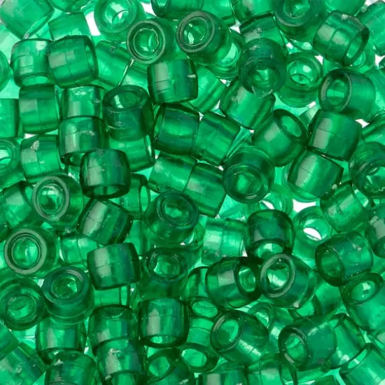 John Bead 6mm Transparent Mini Pony Beads, 1,000ct. Xmas Green {1}
