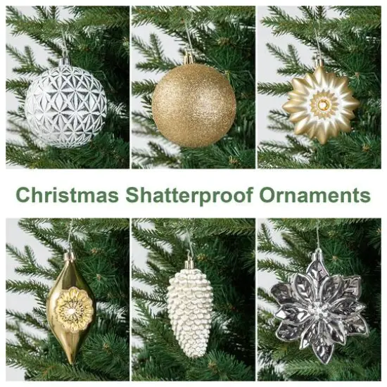 Glitzhome® 160 Pack Elegant Silver & Gold Deluxe Boxed Shatterproof Ornaments {8}