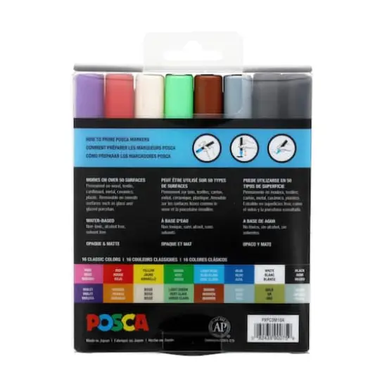 Uni Posca PC-3M 16 Color Fine Tip Paint Marker Set {5}