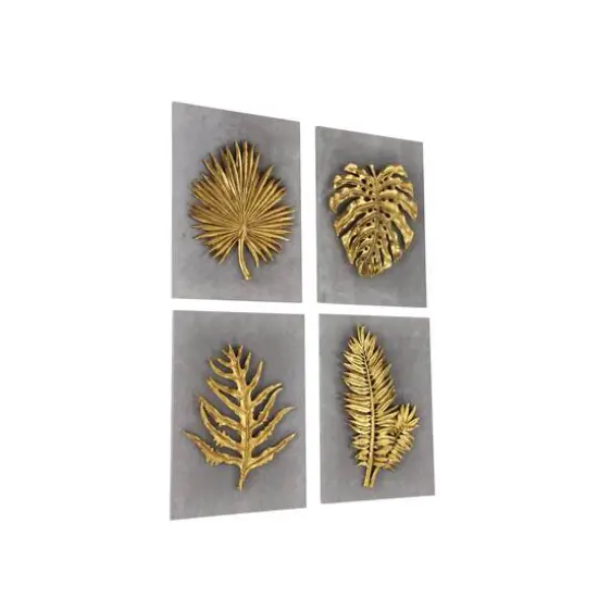 Gold Concrete Modern Floral Wall D&eacute;cor Set {3}
