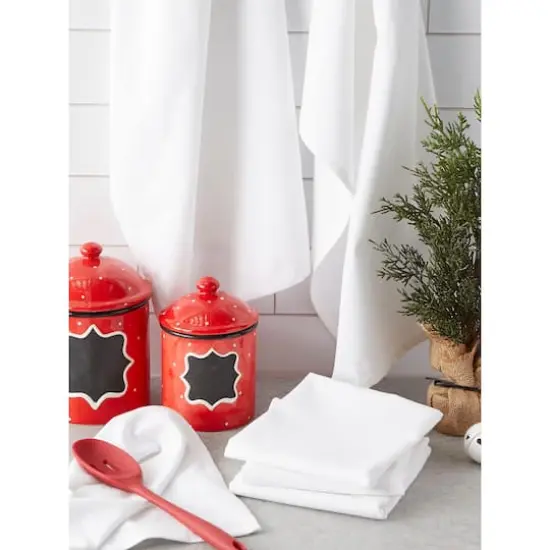 DII&reg; White Flat Woven Dishtowels, 6ct. {3}