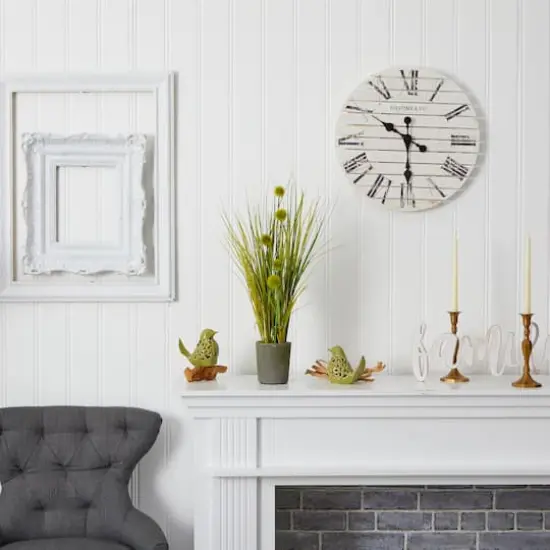 2ft. Grass & Dandelion with Cement Planter {4}