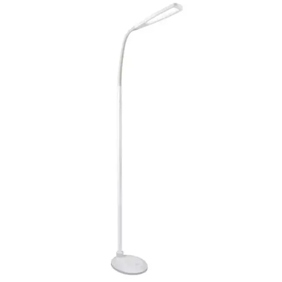 OttLite White Natural Daylight LED Flexible Floor Lamp {1}