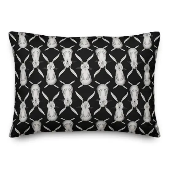 Modern Gray Bunnies Throw Pillow {1}