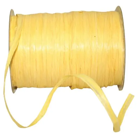 JAM Paper 1/4" Matte Raffia Ribbon, 100yd. Harvest Gold {1}