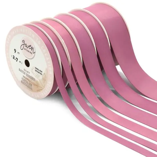 Gwen Studios 18yd. Satin Ribbon Set Plum {2}