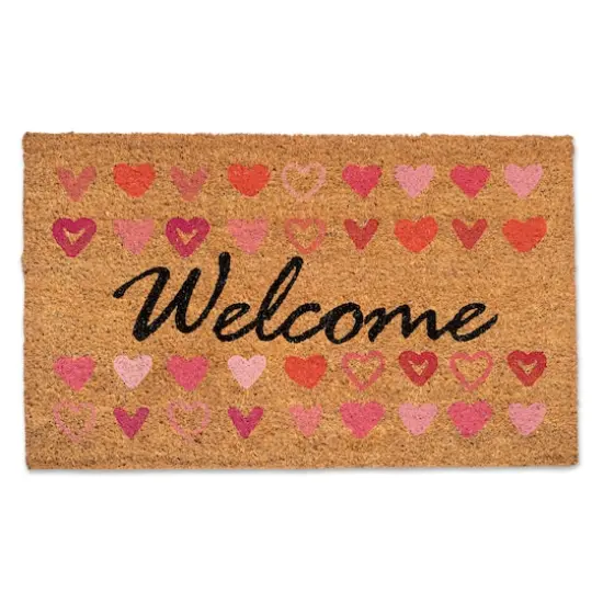 Welcome And Hearts 30" x 18" Door Mat {1}