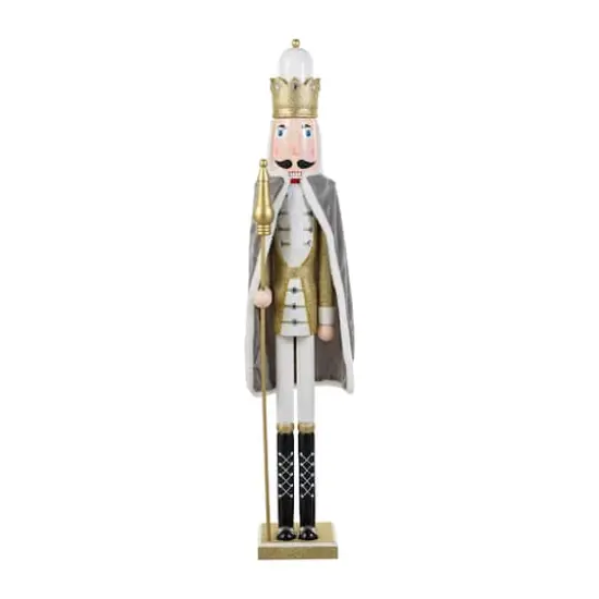 Glitzhome® 42"H Wooden Christmas Gold Dressed King Nutcracker {1}