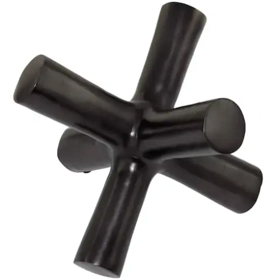 Black Aluminum Jack Abstract Tabletop Sculpture {1}